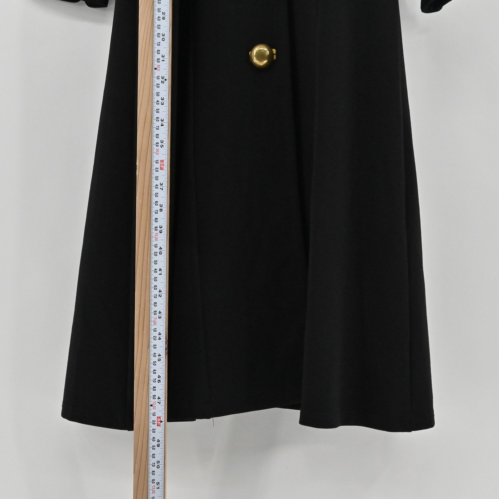 Vintage Military Maxi Coat Womens Size S Black Gold Button Dark Academia Wool - Picture 5 of 11